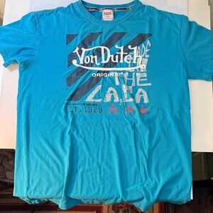 Von Dutch Teal Graphic Tee, vintage